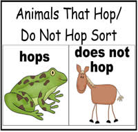 Animals That Hop/Do Not Hop File Folder Game - $1.00 : File Folder