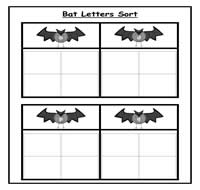 Halloween Bat Letter Sorting Task