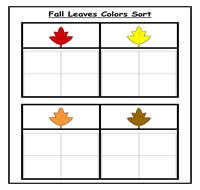 Fall Leaves Color Sorting Task