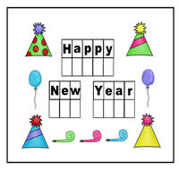 Spell \"Happy New Year\" Cookie Sheet Activity