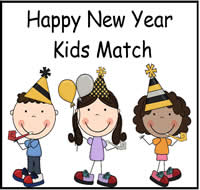 Happy New Year Kids Match File Folder Game