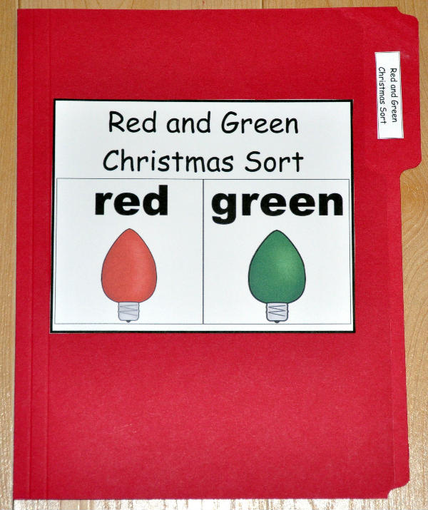 Red and Green Christmas Sort File Folder Game 1.00 File Folder