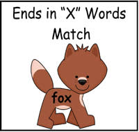 "X" Words Match File Folder Game