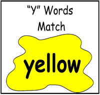 "Y" Words Match File Folder Game