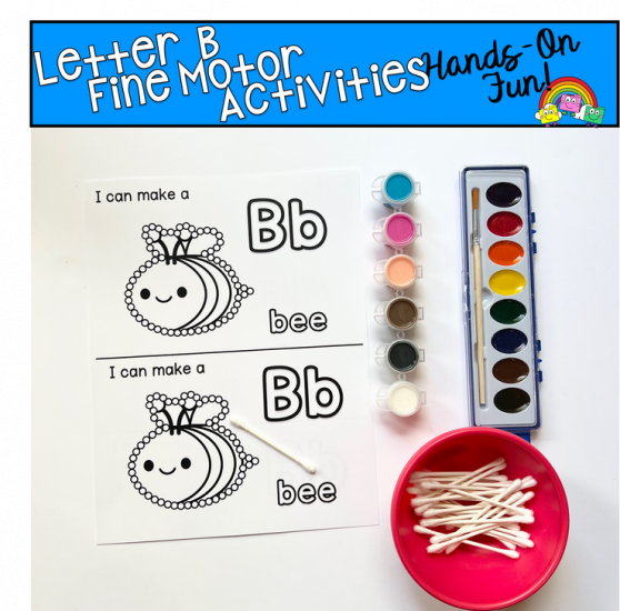 Letter B Fine Motor Q-Tip Painting - $3.00 : File Folder Heaven ...