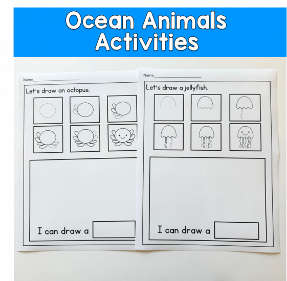 Ocean Animals Directed Drawing