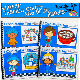 "I Can Make Ten" Winter Themed Count And Draw Books Bundle