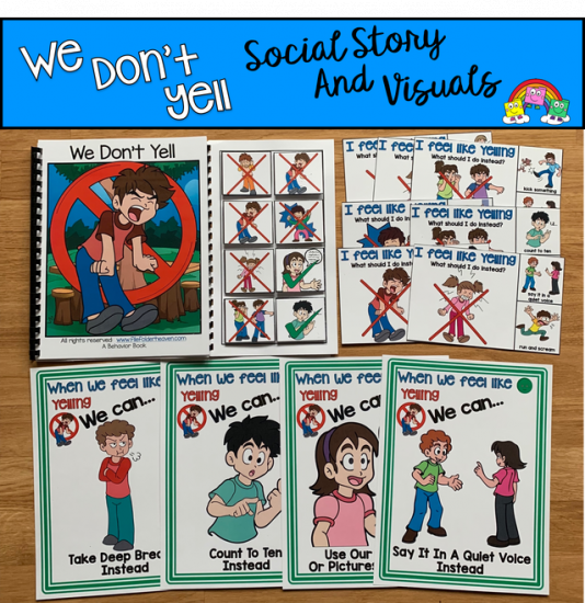 \"We Don\'t Yell\" Social Story Unit