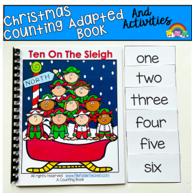 Counting Adapted Book And Activities: "Ten On The Sleigh"