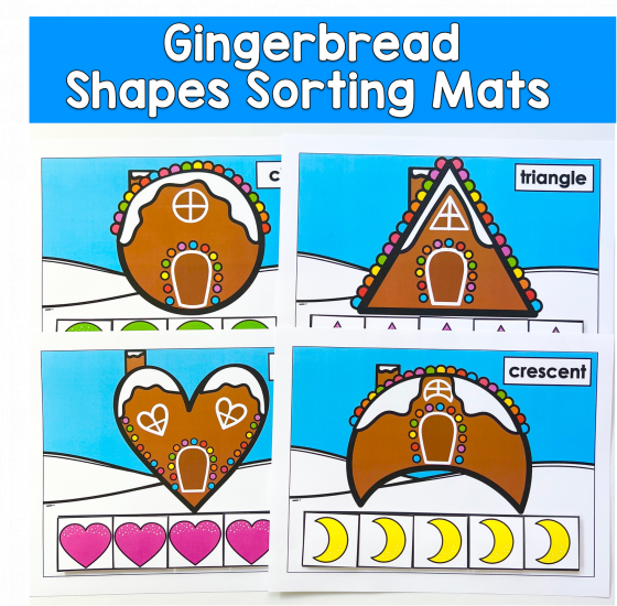 Gingerbread House Shapes Sorts - $4.00 : File Folder Heaven - Printable ...