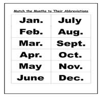Months of the Year Abbreviations Cookie Sheet Activity