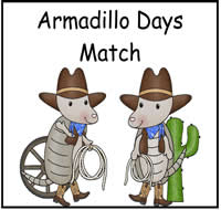 Armadillo Days Match File Folder Game