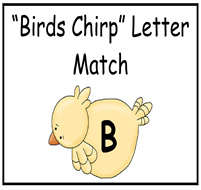 \"Birds Chirp\" Letter Match File Folder Game
