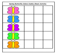 Spring Butterfly Colors Cookie Sheet Activity