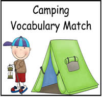 Camping Vocabulary Match Up FIle Folder Game