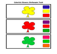 Colorful Clovers Clothespin Task