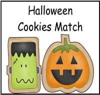 Halloween Cookies Match File Folder Game