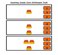 Counting Candy Corn Clothespin Task