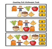 Counting Fall Clothespin Task