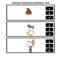 Counting Halloween Clothespin Task
