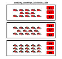 Counting Ladybugs Clothespin Task
