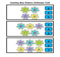 Counting May Flowers Clothespin Task