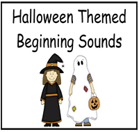 Halloween Beginning Sounds File Folder Game