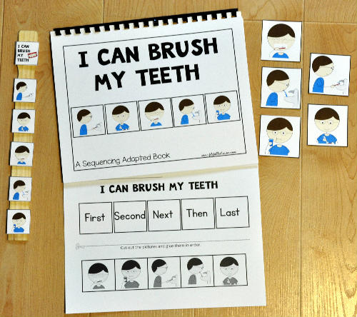Sequencing Adapted Book: \"I Can Brush My Teeth\"