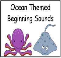 Ocean Themed Beginning Sounds File Folder Games