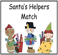 Santa\'s Helpers Match File Folder Game