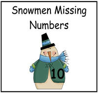 Snowmen: Fill In The Missing Number File Folder Game