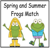 Spring and Summer Frogs Match File Folder Game