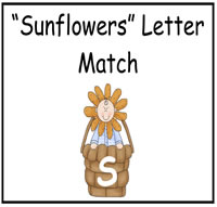 \"Sunflowers\" Letter Match File Folder Game