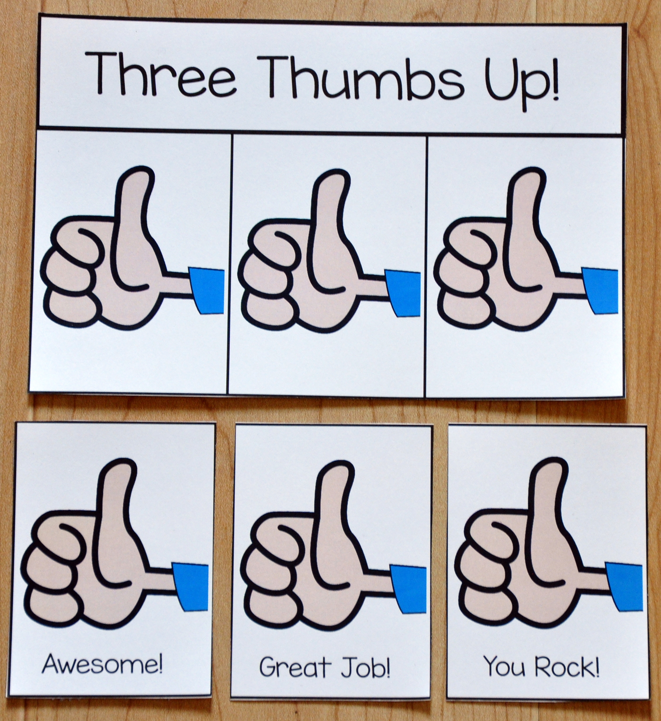 Three Thumbs Up Card - $1.00 : File Folder Games at File Folder Heaven ...