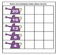 Water Can Count Down Cookie Sheet Activity