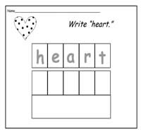 Handwriting Practice Sheets Set 10: Valentine\'s Day Words